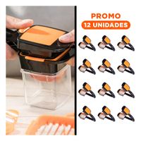 Pack12 Equipo Picador de Frutas y Verduras Negro y Naranja Preparacion Rapida