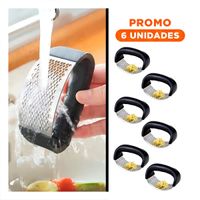 Pack6 Procesador Profesional de Ajo Mango de Plastico en Aluminio Hogar Y Regalo Sticker