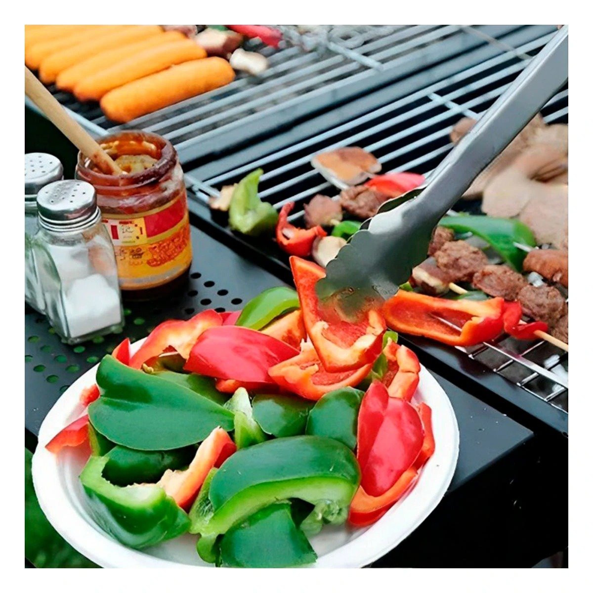 Pinza Multiuso de Acero Inoxidable Plateado con Medidas 28.5 cm x 4 cm para Cocina Moderna