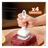 Pack4 Equipo Ablandador de Carne Blanco Cocina y Preparacion Facil Y Regalo Sticker