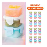 Pack12 Cajas Mini con Seguro 4 Piezas Multicolor 7x4cm para Guardar Snacks