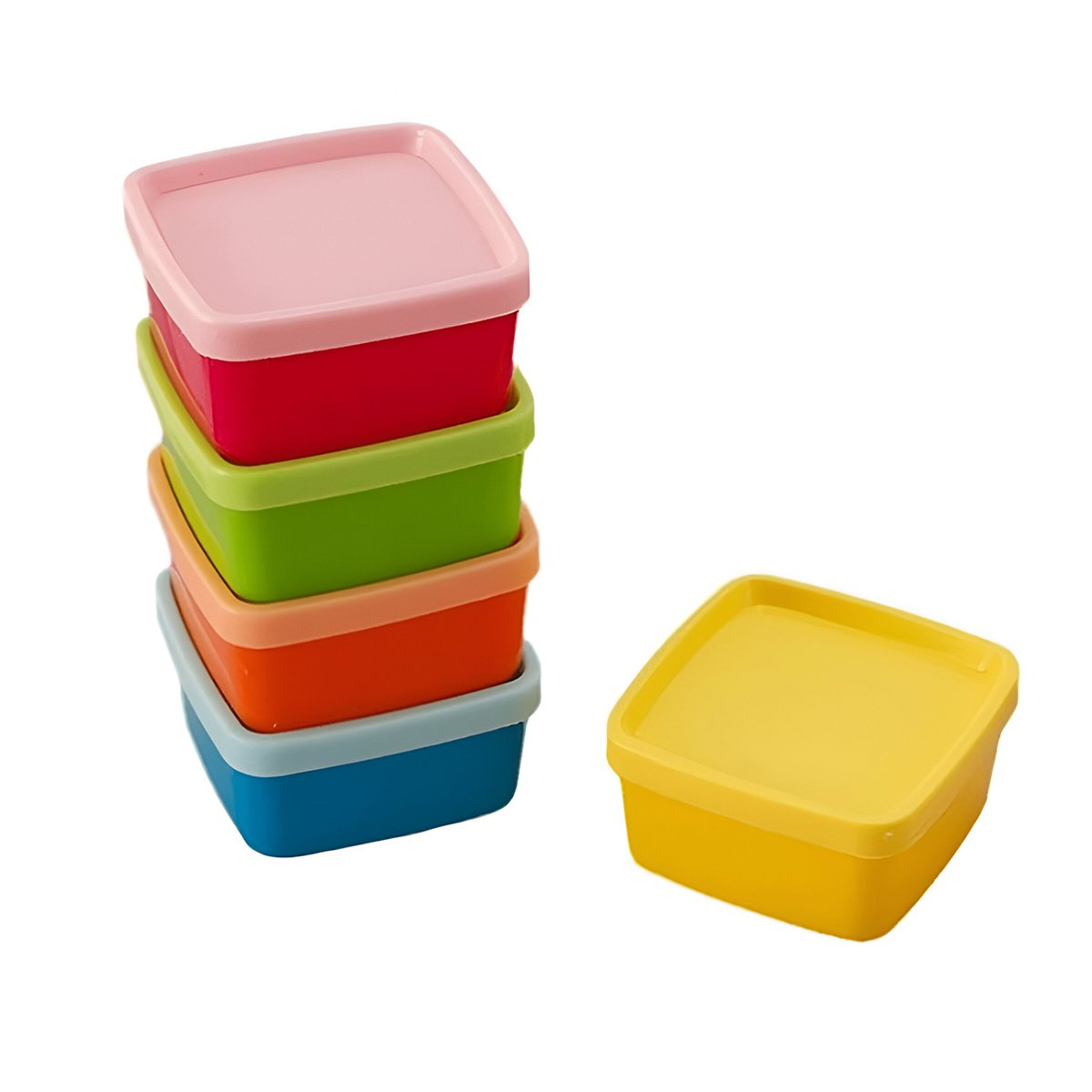 Mini Tapers 6 Piezas con Tapas Multicolor 6x3.5cm para Transporte de Comida YRegalo Sticker