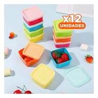 Pack12 Botes Mini 6 Piezas con Tapas Multicolor 6x3.5cm para Guardar Comida YRegalo Sticker