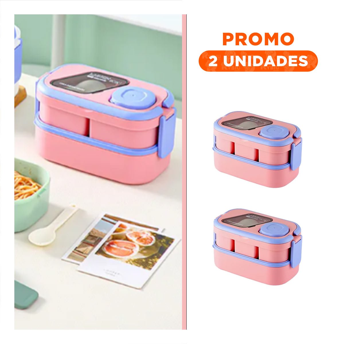 Pack2 Contenedor Compacto con Separadores 2 Pisos Rosado y Lila para Carro YRegalo Sticker