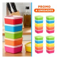 Pack4 Contenedores Mini 6 Piezas con Tapas Multicolor 6x3.5cm para Transporte Fácil