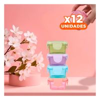 Pack12 Botes Mini con Seguro 4 Piezas Multicolor 7x4cm para Cocina y Transporte YPapel Regalo