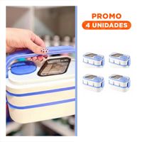 Pack4 Taper Apilable 2 Pisos con Cubiertos Lila y Blanco para Comidas Familiares