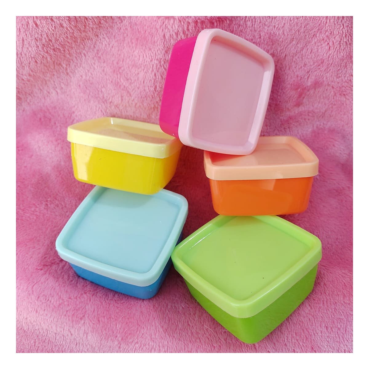 Mini Tapers 6 Piezas con Tapas Multicolor 6x3.5cm para Guardar Alimentos