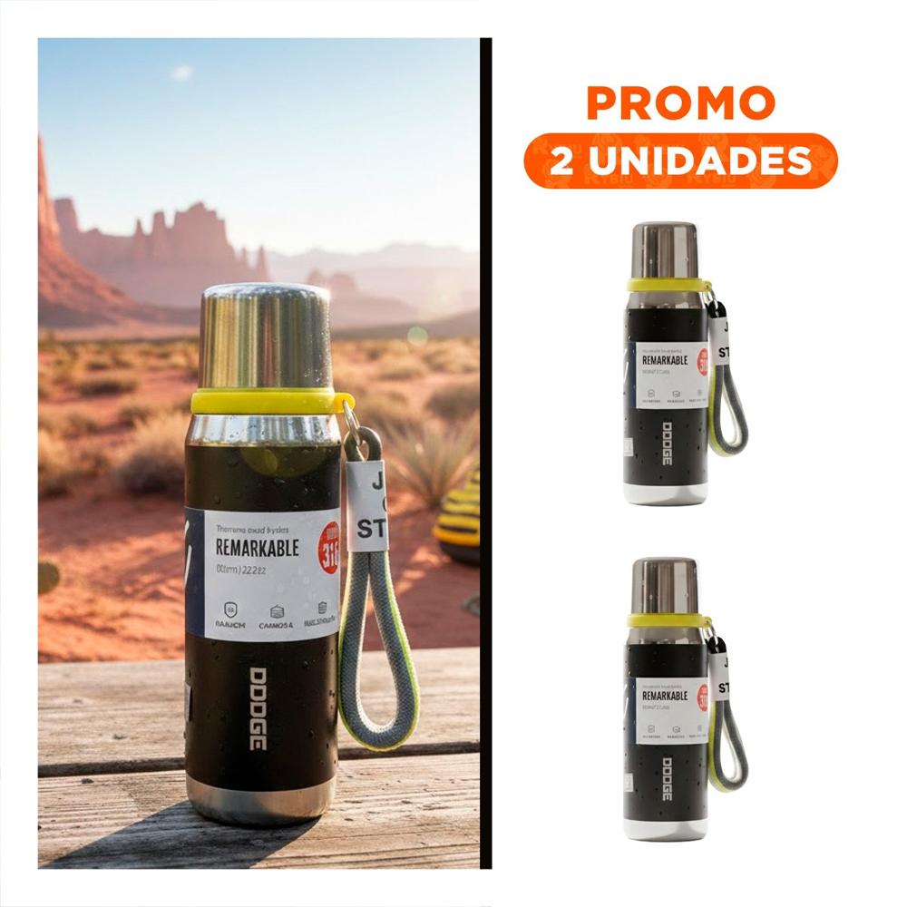 Pack2 Recipiente Térmico Negro 500ml para Uso Diario en Hogar Oficina y Picnic YRegalo Sticker