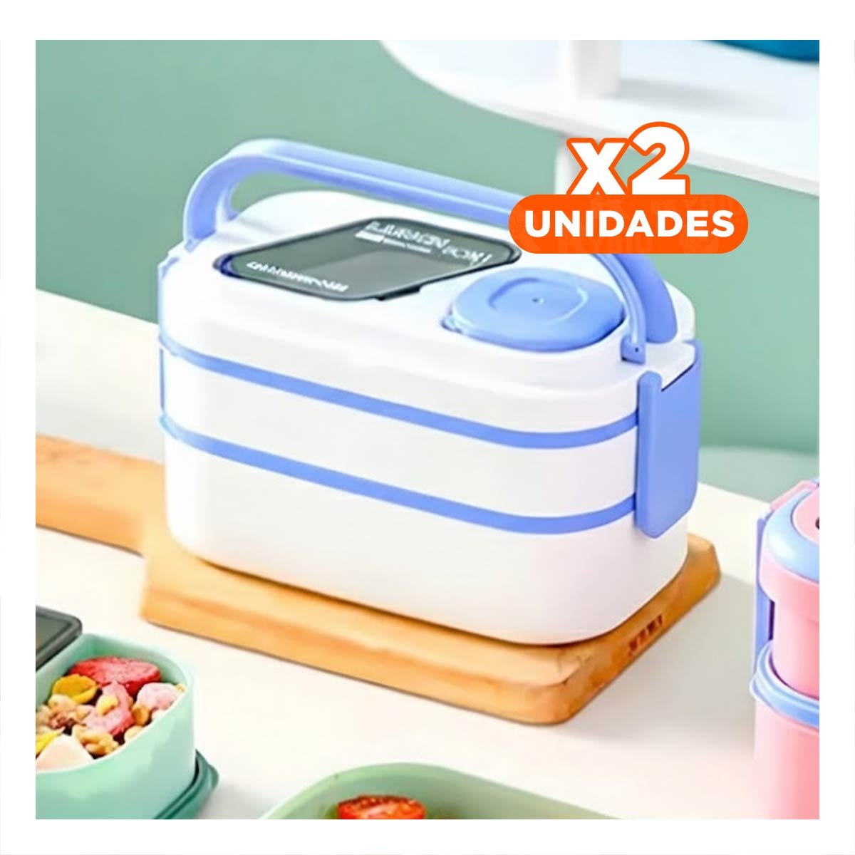 Pack2 Taper Doble Piso con Compartimientos y Cubiertos Lila y Blanco para Cocina