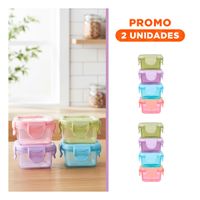 Pack2 Contenedores Mini con Seguro 4 Piezas Multicolor 7x4cm para Uso en Hogar YRegalo Sticker