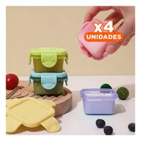 Pack4 Cajas Mini con Seguro 4 Piezas Multicolor 7x4cm para Cocina y Transporte YRegalo Sticker