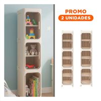 Pack2 Ropero Plegable 3 Niveles para Almacenamiento Ligero en Hogar