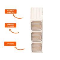 Gabinete Plegable 3 Niveles para Uso Diario en Hogar Y Ligas Regalo