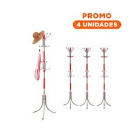 Pack4 Modulo de Colgado 172cm Rojo y Plateado para Hogar Versatil y Firme Y Regalo Sticker