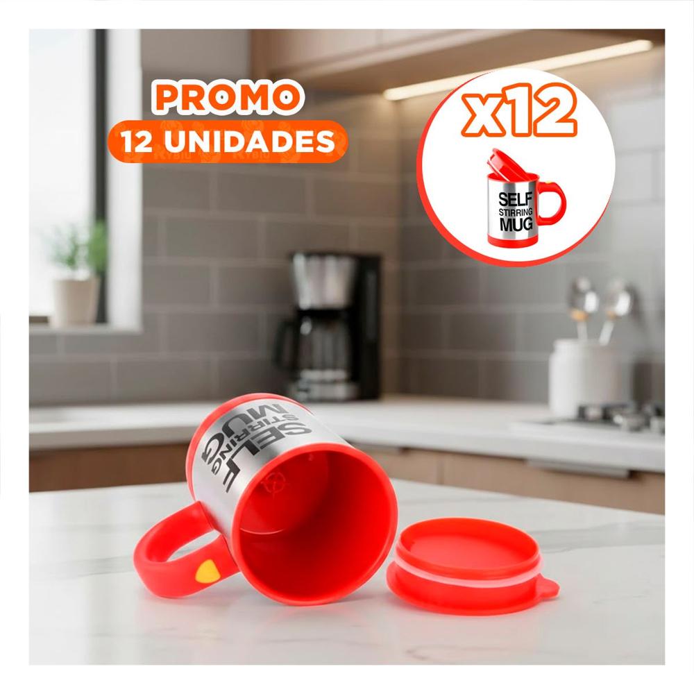 Pack12 Licuadora para Jugos 400 ml con 2 Pilas AAA para Cocina Rojo YRegalo Sticker