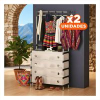 Pack2 Zapatera con Perchera Cerrada para Uso Interior en Casa y Hogar Y Papel Regalo