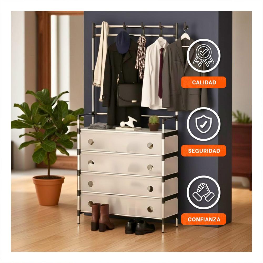 Organizador con Perchera Cerrado para Casa y Hogar con Uso Multifuncional Y Papel Regalo