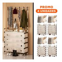 Pack4 Modulo con Perchera Cerrado para Uso Interior en Casa y Hogar Y Regalo Sticker