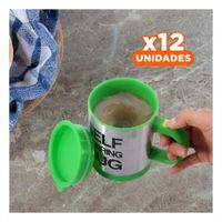 Pack12 Mezclador para Cafe 400 ml con 2 Pilas AAA para Casa Verde YPapel Regalo