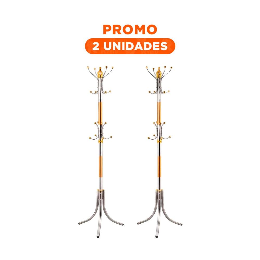 Pack2 Estacion de Colgado 172cm Dorado y Plateado para Hogar Funcional Pro