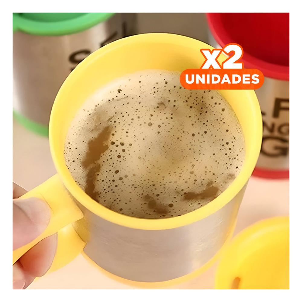 Pack2 Agitador Compacto 400 ml con 2 Pilas AAA para Jugos Amarillo
