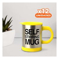 Pack12 Mezclador para Cafe 400 ml con 2 Pilas AAA Amarillo YPapel Regalo