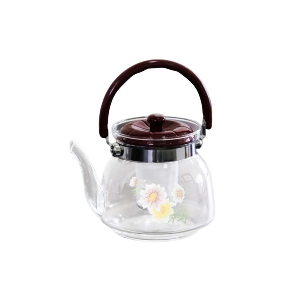 Jarra 850ml Transparente con Tapa Guinda para Estacion de Tea y Coffee YRegalo Sticker
