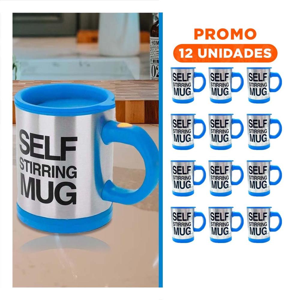 Pack12 Vaso para Jugos 400 ml con 2 Pilas AAA para Trabajo Azul