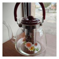Jarra Transparente con Tapa Guinda 1100ml para Organizacion de Tea y Coffee en Cocina