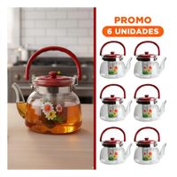 Pack6 Articulo Multiuso para Te y Cafe 1400ml Transparente Y Regalo Sticker