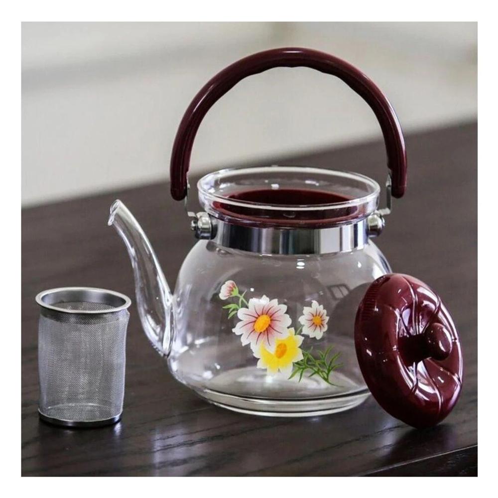 Jarra de Vidrio Transparente 1100ml con Tapa Guinda para Orden en Encimera YPapel Regalo