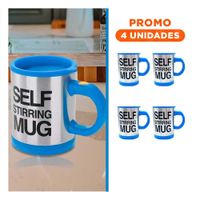 Pack4 Vaso Batidor Electrico 400 ml con 2 Pilas AAA para Casa Azul