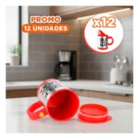Pack12 Mezclador para Cafe 400 ml con 2 Pilas AAA para Casa Rojo YPapel Regalo