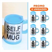 Pack6 Taza para Batidos 400 ml con 2 Pilas AAA Celeste YRegalo Sticker