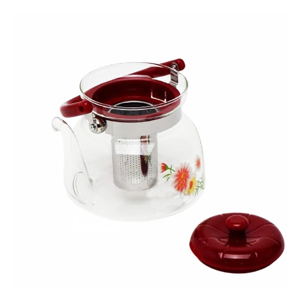 Jarra 600ml Transparente con Tapa Guinda para Estacion de Tea y Coffee YRegalo Sticker