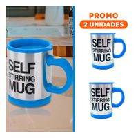 Pack2 Taza Batidora Portatil 400 ml con 2 Pilas AAA para Oficina Azul YRegalo Sticker