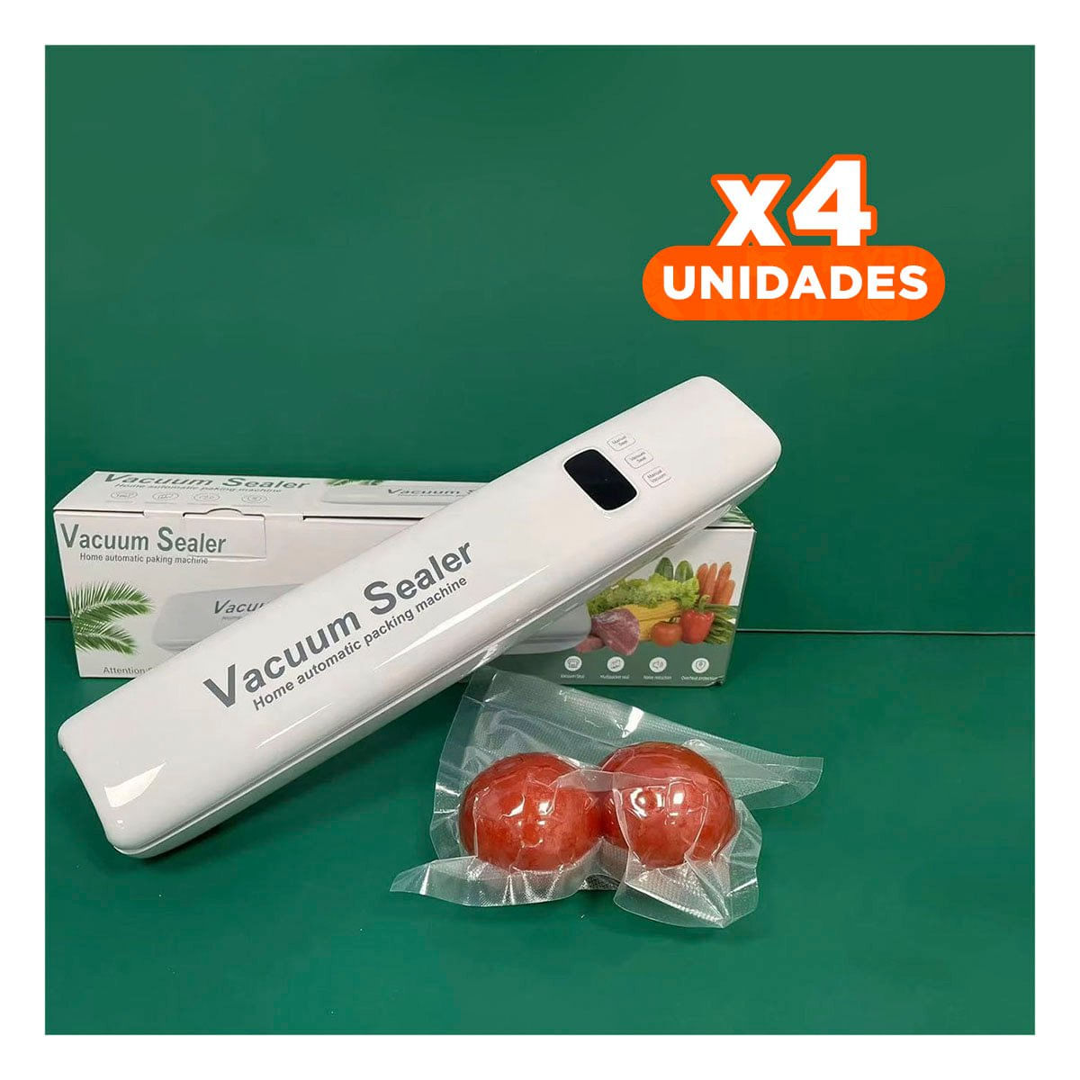 Pack4 Compresor Al Vacio Blanco Compacto y Facil de Usar YRegalo Sticker