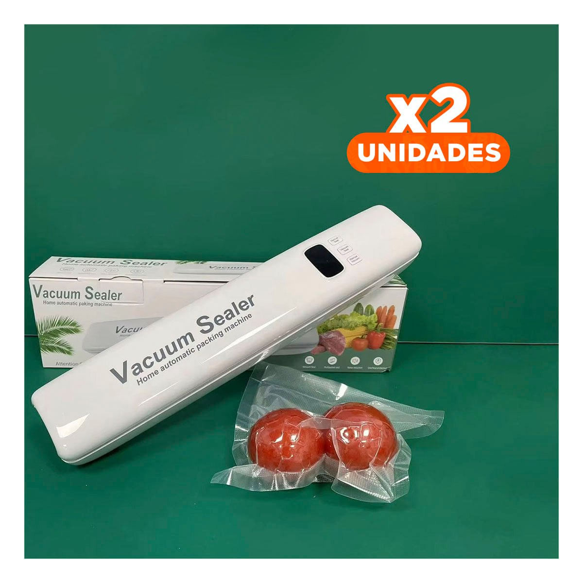 Pack2 Maquina Electrica Para Sellar Al Vacio Blanco Portatil y Facil de Usar