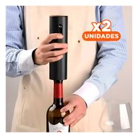 Pack2 Abridor Electrico Negro con Caja Guinda Compacta para Almacenamiento YPapel Regalo