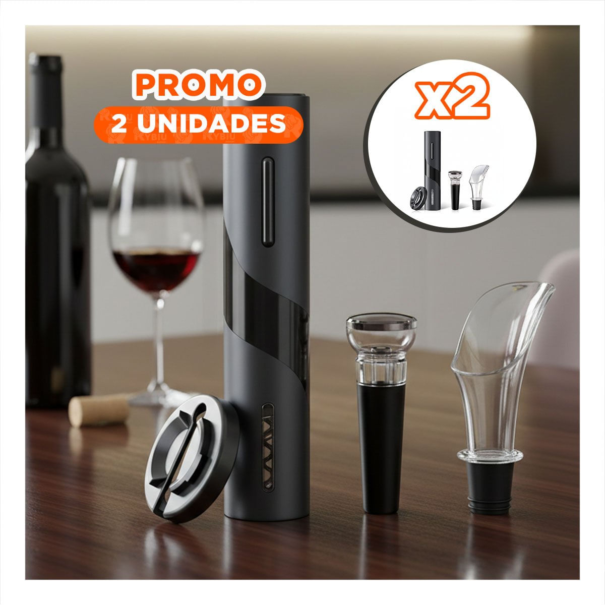 Pack2 Kit de Bar Negro con Estuche Guinda para la Gestion en Familia