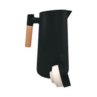 Envase Termo 1L Color Negro Con Mango de Madera Practico YRegalo Sticker