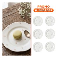Pack6 Cuenco Moderno Circular Tulipanes Color Blanco 20x1.5cm para Presentacion de Platos