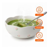 Platillo Bowl Circular Tulipanes Color Blanco 14.7x7cm para Uso en Cocina YLigas Regalo