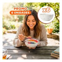 Pack6 Platillo de Ceramica Circular Tulipanes Color Blanco 14.7x7cm para Sopas YRegalo Sticker