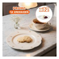 Pack12 Cuenco Decorativo Circular Tulipanes Color Blanco 20x1.5cm para Comidas YPapel Regalo