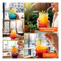 Vaso de Vidrio Estilo 6 Curvas Transparente para Bebidas en Casa y Hogar