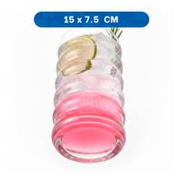 Pack6 Vaso Resistente Transparente de Vidrio Estilo 6 Curvas para Bebidas en Casa