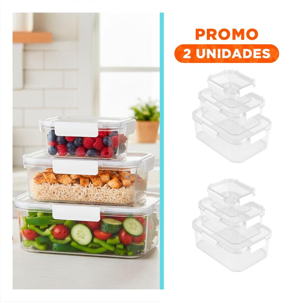 Pack2 Conjunto Hermetico para Conservacion de Comida en Hogar Transparente YRegalo Sticker