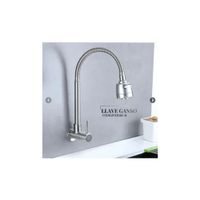 LLAVE PARA COCINA A PARED PICO FLEXIBLE CRISTINA ACERO SATINADO
